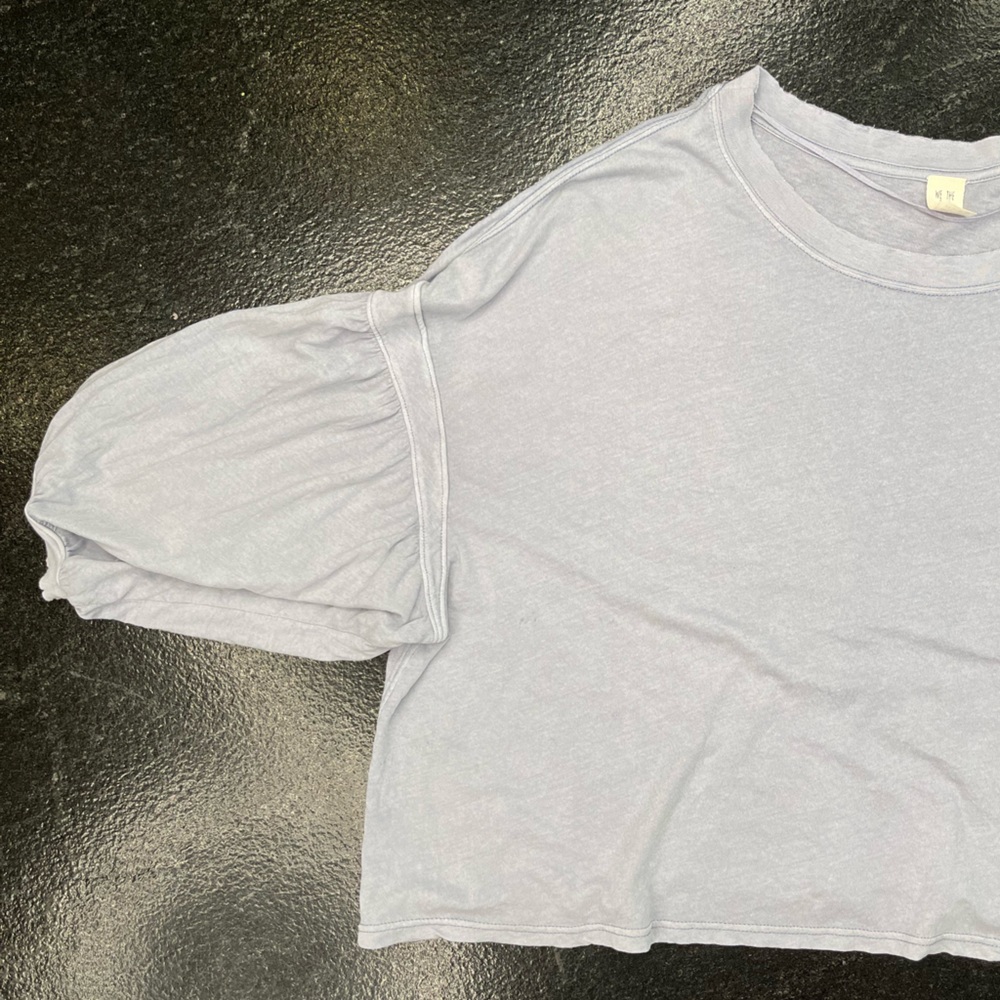 Free People We The Free balloon sleeve top, Color: Light blue, Size: Large - Picture 2 of 5